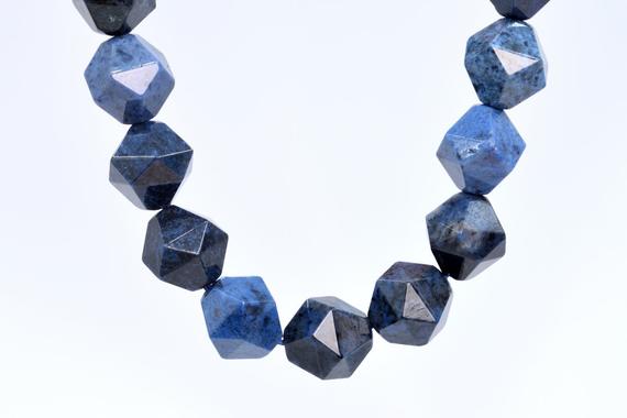 Genuine Natural Dumortierite Gemstone Beads 9-10mm Blue Star Cut Faceted Aaa Quality Loose Beads (105597)