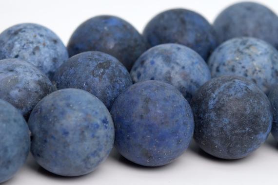Matte Blue Dumortierite Beads Genuine Natural Grade A Gemstone Round Loose Beads 10mm 12mm Bulk Lot Options