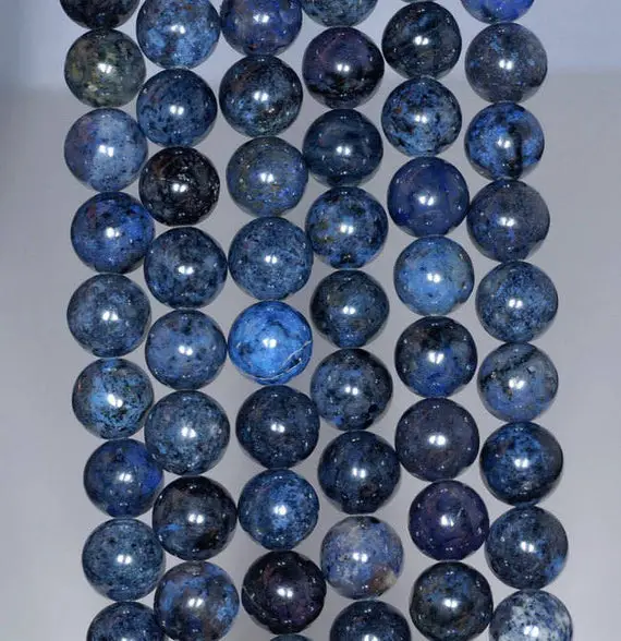 10mm South Africa Blue Dumortierite Gemstone Grade Aaa Dark Blue Round 10mm Loose Beads 7.5 Inch Half Strand (80004206 H-115)