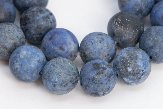 Genuine Natural Dumortierite Gemstone Beads 8mm Matte Blue Round Aa Quality Loose Beads (105295)