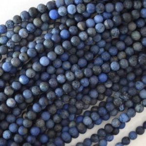 Shop Dumortierite Beads! Natural Matte Blue Dumortierite Round Beads 15.5" Strand 4mm 6mm 8mm 10mm 12mm | Natural genuine round Dumortierite beads for beading and jewelry making.  #jewelry #beads #beadedjewelry #diyjewelry #jewelrymaking #beadstore #beading #affiliate #ad