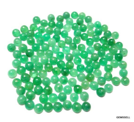 10 Pieces 3mm Emerald Cabochon Round Loose Gemstone, 3mm Emerald Round Cabochon Loose Gemstone, Emerald Cabochons Round Gemstone