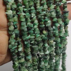 Shop Emerald Chip & Nugget Beads! 34"strand Natural Emerald Raw Uncut Chips Beads Gemstone, Emerald Chips Raw Gemstone Beads, Emerald Rough Polish Beads, Uncut Chips Sale | Natural genuine chip Emerald beads for beading and jewelry making.  #jewelry #beads #beadedjewelry #diyjewelry #jewelrymaking #beadstore #beading #affiliate #ad