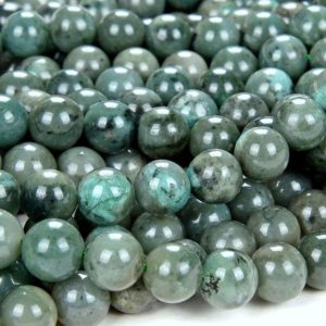 Shop Emerald Beads! Sage Green Genuine 100% Natural Colombia Emerald Rare Precious Gemstone Grade AA Round 7MM 8MM 9MM 10MM 11MM 12MM 13MM Loose Beads (D73) | Natural genuine beads Emerald beads for beading and jewelry making.  #jewelry #beads #beadedjewelry #diyjewelry #jewelrymaking #beadstore #beading #affiliate #ad