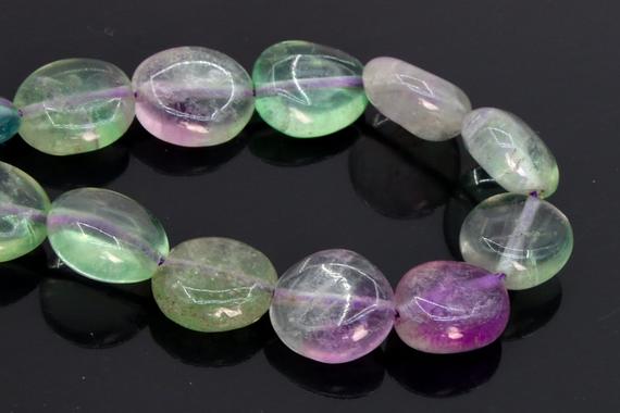 8-10mm Multicolor Fluorite Beads Pebble Nugget Grade A Genuine Natural Gemstone Half Strand Loose Beads 7.5" Bulk Lot Options (108041h-2622)
