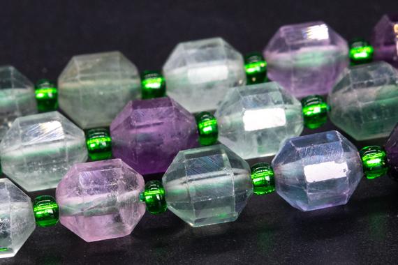 8x7mm Multicolor Fluorite Beads Faceted Bicone Barrel Drum Grade Aa Genuine Natural Loose Beads 15.5" / 7.5" Bulk Lot Options (115633)