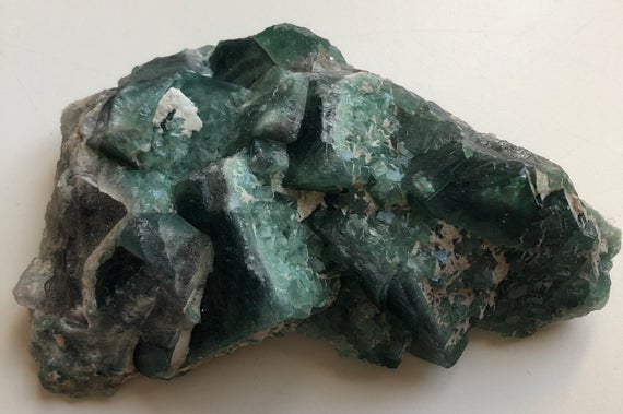 Fluorite Natural Stone, Natural Large Green Fluorite Specimen,healing Stone, Raw Stone, Healing Crystal, Spiritual Stone, Meditation