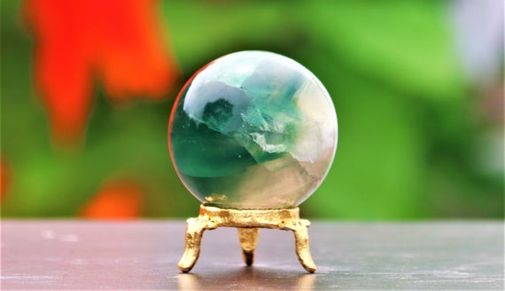 Small Green Fluorite Quartz Crystal Ball - 50mm Gemstone Sphere For Energy Healing, Spiritual Meditation & Chakra Gift