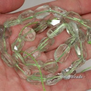 Shop Green Amethyst Beads! 17×11-11x8mm Green Amethyst Gemstone Faceted Nugget Loose Beads 7.5 inch Half Strand (90191230-B24-542) | Natural genuine chip Green Amethyst beads for beading and jewelry making.  #jewelry #beads #beadedjewelry #diyjewelry #jewelrymaking #beadstore #beading #affiliate #ad