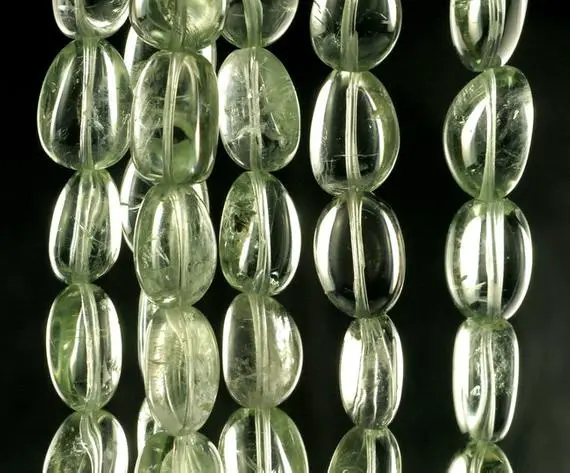 Green Amethyst Gemstone Grade A 18x13-13x10mm Nugget Pebble Loose Beads 7 Inch Half Strand (90117851-b70)