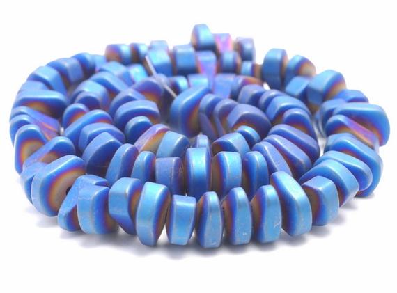 12x5mm Matte Blue Hematite Gemstone Nugget Loose Beads 15.5 Inch Full Strand (80000255-a46)