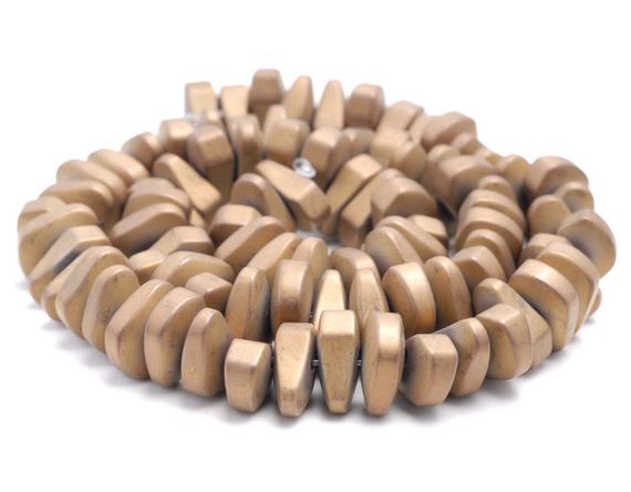 12x5mm Matte Bronze Hematite Gemstone Nugget Loose Beads 15.5 Inch Full Strand (80000250-a46)