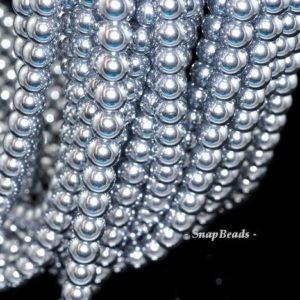 Shop Hematite Round Beads! 8mm Silver Hematite Gemstone Silver Round Loose Beads 7.5 inch Half Strand (90146522-335) | Natural genuine round Hematite beads for beading and jewelry making.  #jewelry #beads #beadedjewelry #diyjewelry #jewelrymaking #beadstore #beading #affiliate #ad