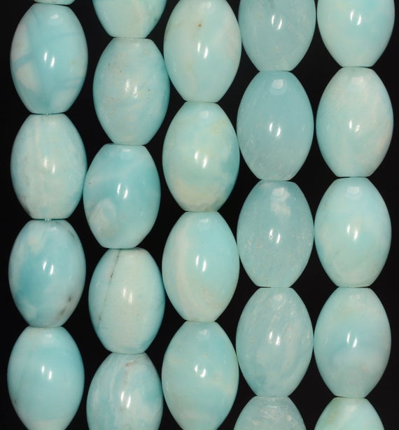 14x10mm Genuine Blue Hemimorphite Gemstone Grade Aaa Barrel Drum Loose Beads 7.5 Inch Half Strand (80009901-a187)