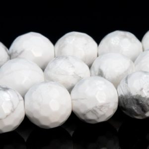 Shop Howlite Faceted Beads! Howlite Beads Grade AAA Genuine Natural Gemstone Micro Faceted Round Loose Beads 6MM 8MM 10MM Bulk Lot Options | Natural genuine faceted Howlite beads for beading and jewelry making.  #jewelry #beads #beadedjewelry #diyjewelry #jewelrymaking #beadstore #beading #affiliate #ad
