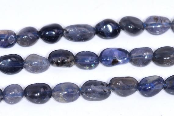 6-8mm Iolite Beads Pebble Nugget Grade Aa Genuine Natural Gemstone Beads 15.5"/7.5" Bulk Lot Options (108456)