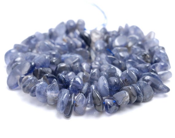 7-8mm  Iolite Gemstone Pebble Nugget Chip Loose Beads 15.5 Inch  (80002073-a9)