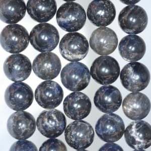 Shop Iolite Round Beads! 14MM Dark Blue Iolite Gemstone Grade A Round Loose Beads 7.5 inch Half Strand (80001174-A159) | Natural genuine round Iolite beads for beading and jewelry making.  #jewelry #beads #beadedjewelry #diyjewelry #jewelrymaking #beadstore #beading #affiliate #ad