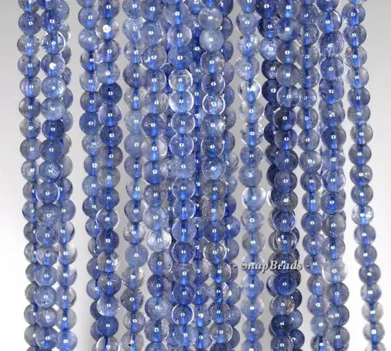 4-5mm Bermudan Blue Iolite Gemstone Grade Aa Blue Round Loose Beads 16 Inch Full Strand (90146323-163)