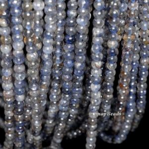 Shop Iolite Beads! 4mm Bermudan Blue Iolite Gemstone Grd A Dark Blue Round 4mm-5mm Loose Beads 16 inch Full Strand (90146324-163) | Natural genuine beads Iolite beads for beading and jewelry making.  #jewelry #beads #beadedjewelry #diyjewelry #jewelrymaking #beadstore #beading #affiliate #ad