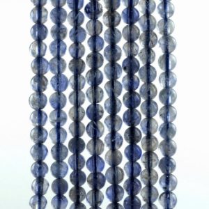 Shop Iolite Round Beads! 4mm Bermudan Blue Iolite Gemstone Grade AAA Round Loose Beads 15.5 inch Full Strand (90186111-832) | Natural genuine round Iolite beads for beading and jewelry making.  #jewelry #beads #beadedjewelry #diyjewelry #jewelrymaking #beadstore #beading #affiliate #ad