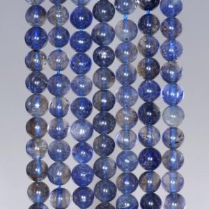 Shop Iolite Round Beads! 5mm Bermudan Blue Iolite Gemstone Aaa Dark Blue Round 5mm-6mm Loose Beads 16 inch Full Strand (90146318-163) | Natural genuine round Iolite beads for beading and jewelry making.  #jewelry #beads #beadedjewelry #diyjewelry #jewelrymaking #beadstore #beading #affiliate #ad