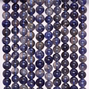 Shop Iolite Beads! 5mm Bermudan Blue Iolite Gemstone Grade AA Blue Round Loose Beads 15.5 inch Full Strand (90146319-163) | Natural genuine beads Iolite beads for beading and jewelry making.  #jewelry #beads #beadedjewelry #diyjewelry #jewelrymaking #beadstore #beading #affiliate #ad