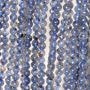 Shop Iolite Round Beads! 5mm Bermudan Blue Iolite Gemstone Grade A Blue Round 5mm-6mm Loose Beads 16 inch Full Strand (90146320-163) | Natural genuine round Iolite beads for beading and jewelry making.  #jewelry #beads #beadedjewelry #diyjewelry #jewelrymaking #beadstore #beading #affiliate #ad