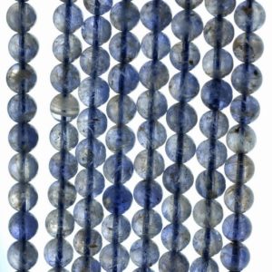 Shop Iolite Beads! 6-7mm Bermudan Blue Iolite Gemstone Grade AAA Round Loose Beads 16 inch Full Strand (90186116-832) | Natural genuine beads Iolite beads for beading and jewelry making.  #jewelry #beads #beadedjewelry #diyjewelry #jewelrymaking #beadstore #beading #affiliate #ad