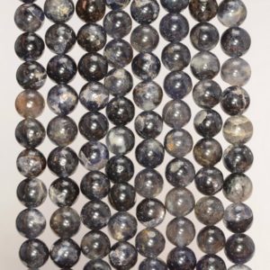 Shop Iolite Round Beads! 6mm-7mm Bermudan Dark Blue Iolite Gemstone Round Loose Beads 15.5 inch Full Strand (90182396-119) | Natural genuine round Iolite beads for beading and jewelry making.  #jewelry #beads #beadedjewelry #diyjewelry #jewelrymaking #beadstore #beading #affiliate #ad