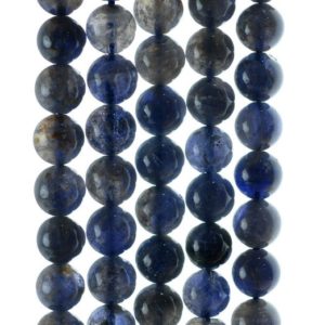 Shop Iolite Round Beads! 9-10mm Bermudan Blue Iolite Gemstone Grade AB Round Loose Beads 7 inch Half Strand (90186108-832) | Natural genuine round Iolite beads for beading and jewelry making.  #jewelry #beads #beadedjewelry #diyjewelry #jewelrymaking #beadstore #beading #affiliate #ad