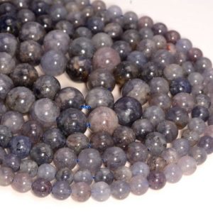 Shop Iolite Beads! Genuine Natural Iolite Gemstone Grade A Purple Blue 6mm 8mm 10mm Round Loose Beads Full Strand (A239) | Natural genuine beads Iolite beads for beading and jewelry making.  #jewelry #beads #beadedjewelry #diyjewelry #jewelrymaking #beadstore #beading #affiliate #ad