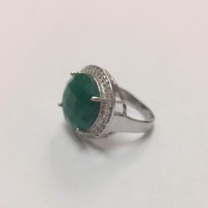 Shop Jade Rings! Lab Created Jade CZ Ring in 925 Silver | Natural genuine Jade rings, simple unique handcrafted gemstone rings. #rings #jewelry #shopping #gift #handmade #fashion #style #affiliate #ad