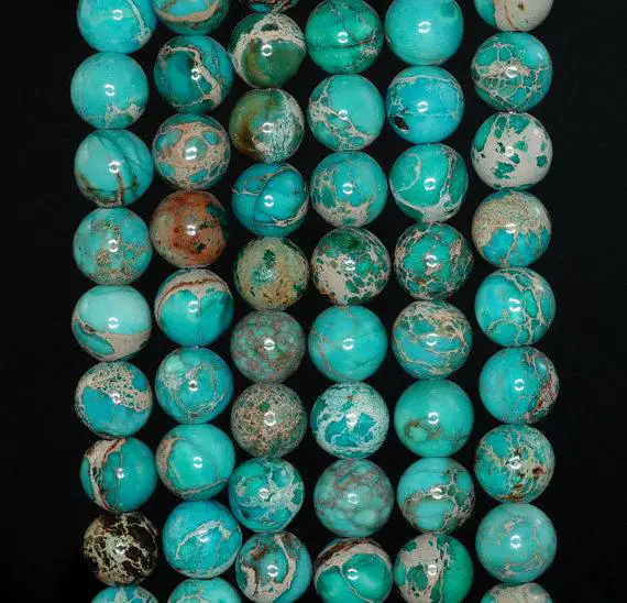 4mm Sea Sediment Imperial Jasper Gemstone Grade Aa Turquoise Blue Round Loose Beads 15.5 Inch Full Strand (90184458-357)