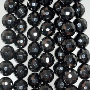 Shop Jet Beads! 12mm Black Jet Gemstone Micro Faceted Round Loose Beads 16 inch Full Strand (90186941-826) | Natural genuine faceted Jet beads for beading and jewelry making.  #jewelry #beads #beadedjewelry #diyjewelry #jewelrymaking #beadstore #beading #affiliate #ad