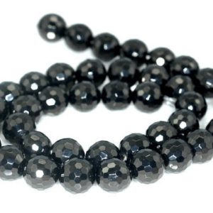 Shop Jet Beads! 10mm Black Jet Gemstone Micro Faceted Round Loose Beads 16 inch Full Strand LOT 1,2,6 and 12 (90186942-826) | Natural genuine faceted Jet beads for beading and jewelry making.  #jewelry #beads #beadedjewelry #diyjewelry #jewelrymaking #beadstore #beading #affiliate #ad