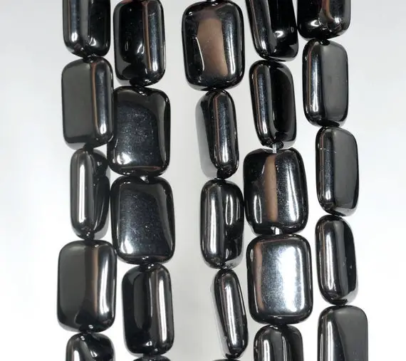 10x8mm Black Jet Gemstone Rectangle Loose Beads 16 Inch Full Strand (90186915-825)