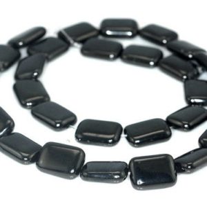 Shop Jet Beads! 14x10mm Black Jet Gemstone Rectangle Loose Beads 16 inch Full Strand LOT 1,2,6,12 and 50 (90186914-825) | Natural genuine other-shape Jet beads for beading and jewelry making.  #jewelry #beads #beadedjewelry #diyjewelry #jewelrymaking #beadstore #beading #affiliate #ad