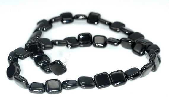 10x10mm Black Jet Gemstone Perfect Square 10mm Loose Beads 16 Inch Full Strand Lot 1,2,6,12 And 50 (90186910-824)