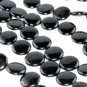 Shop Jet Beads! 25mm Black Jet Gemstone Organic Flat Round Circle Loose Beads 15.5 inch Full Strand (90186924-886) | Natural genuine round Jet beads for beading and jewelry making.  #jewelry #beads #beadedjewelry #diyjewelry #jewelrymaking #beadstore #beading #affiliate #ad