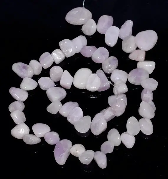 10-13mm  Kunzite Gemstone Pebble Nugget Granule Loose Beads 7.5 Inch Half Strand (80001837 H-a20)