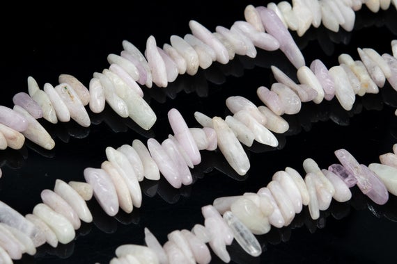 12-24x3-5mm White Pink Kunzite Beads Stick Pebble Chip Grade A Genuine Natural Gemstone Loose Beads 15.5" / 7.5" Bulk Lot Options (111262)