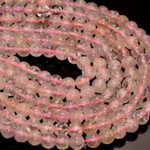 Shop Kunzite Chip & Nugget Beads! 7mm Genuine Pink Gemmy Kunzite Gemstone Grade AA Transparent Pink Nugget Round Loose Beads 7.5 inch Full Strand (80005396 H-464) | Natural genuine chip Kunzite beads for beading and jewelry making.  #jewelry #beads #beadedjewelry #diyjewelry #jewelrymaking #beadstore #beading #affiliate #ad