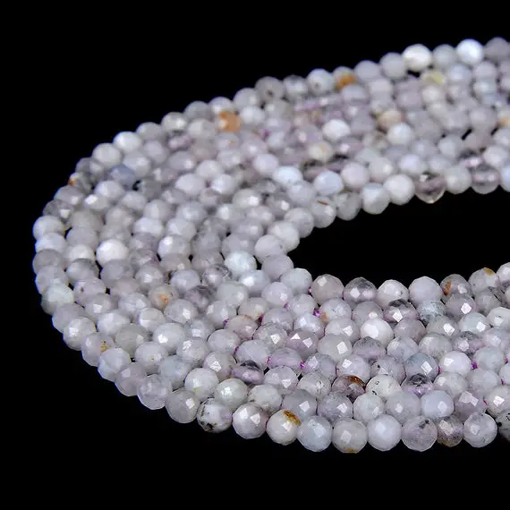 2mm Light Purple Kunzite Gemstone Grade A Micro Faceted Round Loose Beads 15.5 Inch Full Strand (80008845-p11)