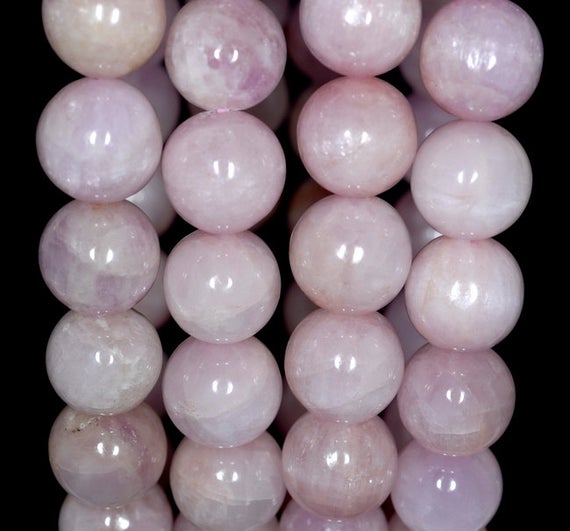 12-13mm Natural Kunzite Gemstone Grade A Lavender  Purple Pink Round Loose Beads 7.5 Inch Half Strand (80000856-157)