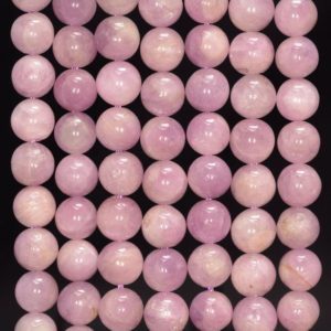 Shop Kunzite Round Beads! 8mm Natural Kunzite Gemstone Grade AAA Lavender Purple Round Loose Beads 15.5 inch Full Strand (80006310-489) | Natural genuine round Kunzite beads for beading and jewelry making.  #jewelry #beads #beadedjewelry #diyjewelry #jewelrymaking #beadstore #beading #affiliate #ad