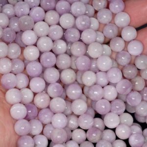 Shop Kunzite Round Beads! 8mm Natural Kunzite Gemstone Pink Purple Round Loose Beads 7 inch Half Strand LOT 1,2,6,12 and 50 (80000812-217) | Natural genuine round Kunzite beads for beading and jewelry making.  #jewelry #beads #beadedjewelry #diyjewelry #jewelrymaking #beadstore #beading #affiliate #ad