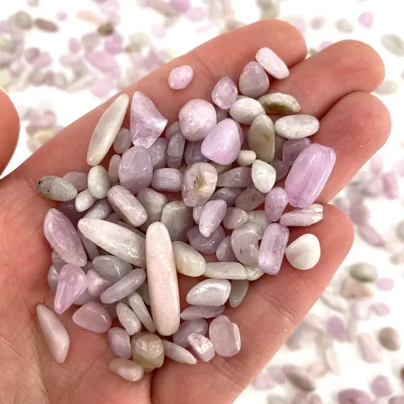 20g Of Pink Kunzite, Mini Tumbled Stones, Tumbled Crystal, Tumbled Kunzite, Pink Kunzite