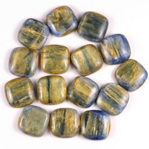 Shop Kyanite Cabochons! Super Kyanite 18mm Yellow Blue Square Cabochon Cab 1 Piece (90183044-C1) | Natural genuine stones & crystals in various shapes & sizes. Buy raw cut, tumbled, or polished gemstones for making jewelry or crystal healing energy vibration raising reiki stones. #crystals #gemstones #crystalhealing #crystalsandgemstones #energyhealing #affiliate #ad
