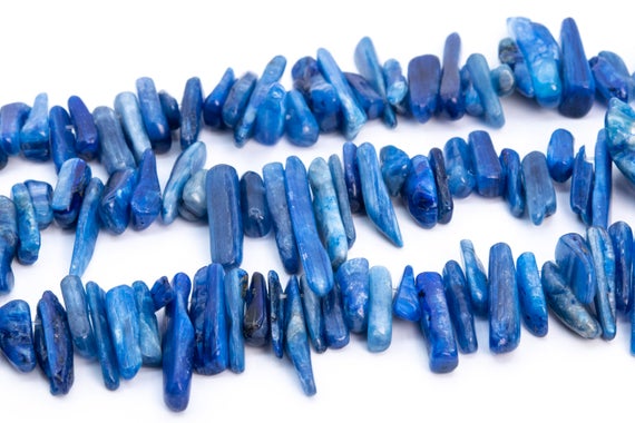 12-24x3-5mm Rough Blue Kyanite Beads Stick Pebble Chip Genuine Natural Grade Aaa Gemstone Loose Beads 15.5"/7.5" Bulk Lot Options (112836)
